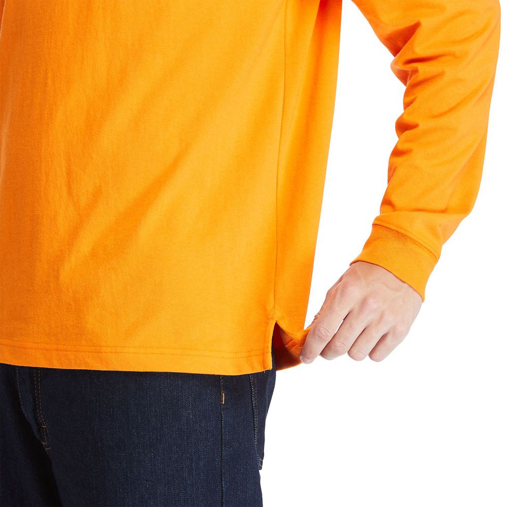 Timberland Mens T-Shirts PRO® Base Plate Long-Sleeve Graphic - Orange - India IF0271984